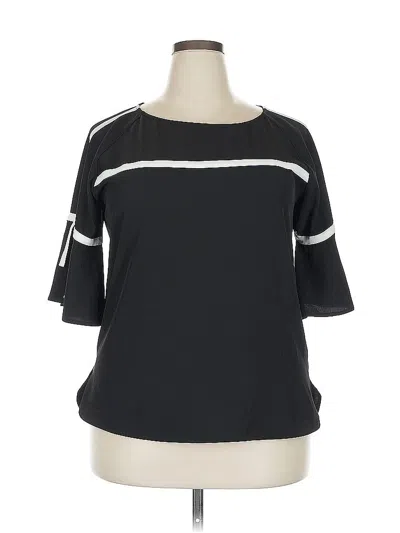 Pre-owned Calvin Klein Short Sleeve Top Black Boatneck Tops