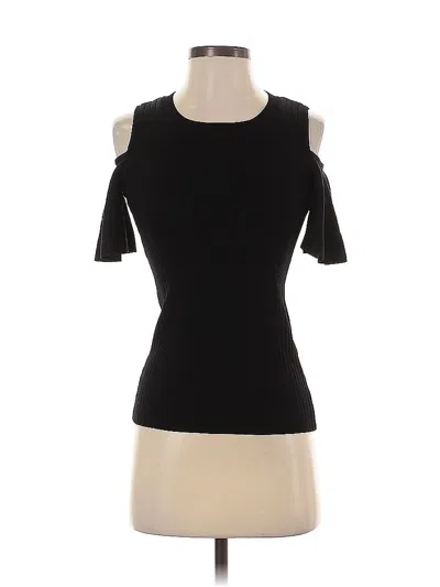 Pre-owned Calvin Klein Short Sleeve Top Black Cold Shoulder Neckline Tops