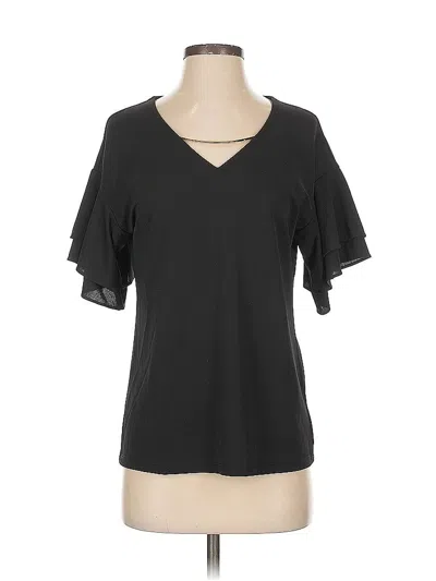 Calvin Klein Short Sleeve Top Black Cold Shoulder Neckline Tops