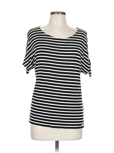 Pre-owned Calvin Klein Short Sleeve Top Black Cold Shoulder Neckline Tops