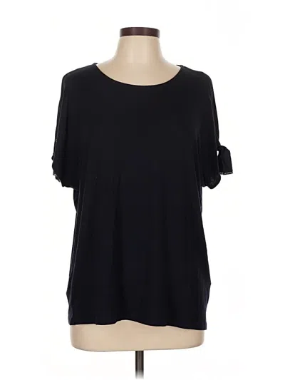 Pre-owned Calvin Klein Short Sleeve Top Black Cold Shoulder Neckline Tops