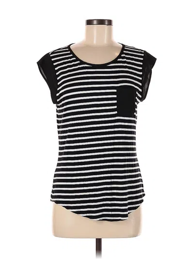 Pre-owned Calvin Klein Short Sleeve Top Black Scoop Neck Tops