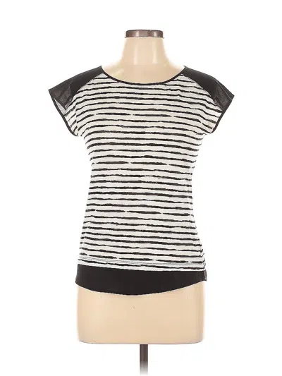 Pre-owned Calvin Klein Short Sleeve Top Black Scoop Neck Tops