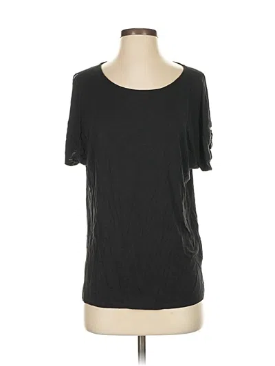 Pre-owned Calvin Klein Short Sleeve Top Black Scoop Neck Tops