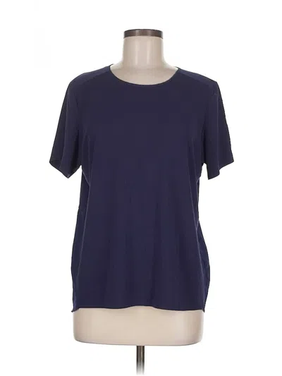 Pre-owned Calvin Klein Short Sleeve Top Blue Crew Neck Tops