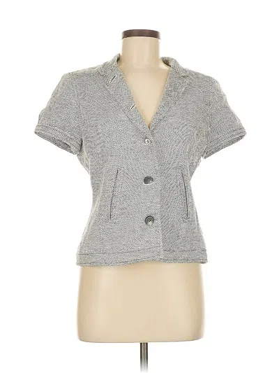 Pre-owned Calvin Klein Short Sleeve Top Gray V Neck Tops