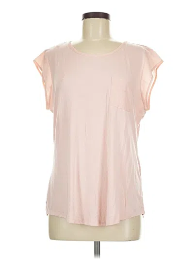 Pre-owned Calvin Klein Short Sleeve Top Pink Scoop Neck Tops