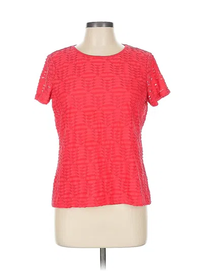 Pre-owned Calvin Klein Short Sleeve Top Red Crew Neck Tops