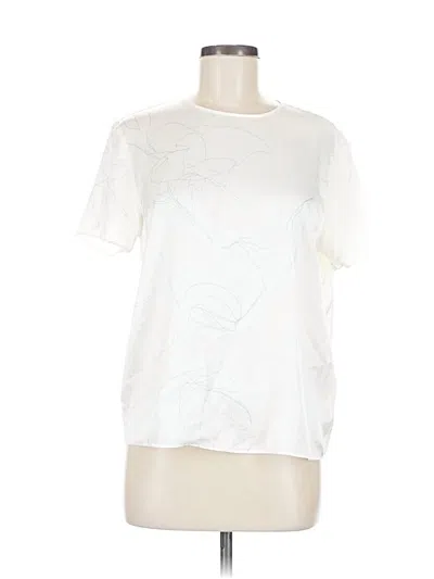 Pre-owned Calvin Klein Short Sleeve Top White Crew Neck Tops