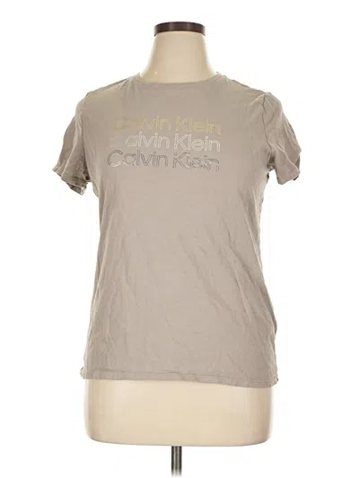 Pre-owned Calvin Klein Short Sleeve T-shirt In Brown