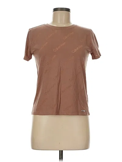 Pre-owned Calvin Klein Short Sleeve T-shirt In Brown