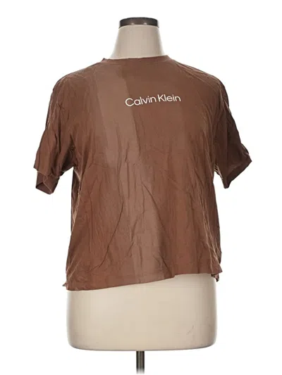 Pre-owned Calvin Klein Short Sleeve T-shirt In Brown