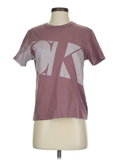 Pre-owned Calvin Klein Short Sleeve T-shirt In Burgundy