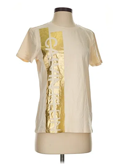 Pre-owned Calvin Klein Short Sleeve T-shirt In Gold