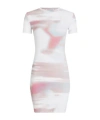 Calvin Klein Slim Ribbed All-over Logo Dress In White