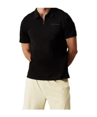 Calvin Klein Short-sleeved Polo Shirt In Black