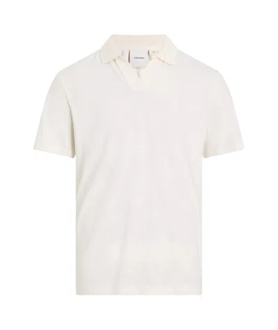 Calvin Klein Short-sleeved Polo Shirt In White