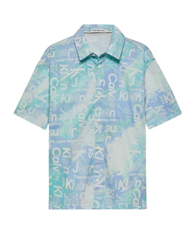 Calvin Klein Short-sleeved Shirt In Blue