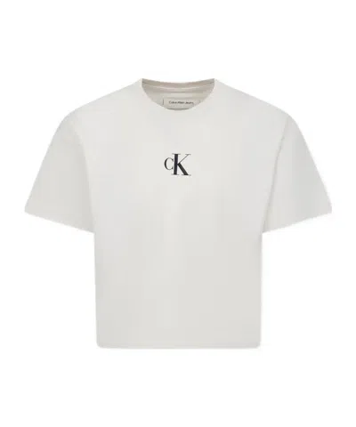 Calvin Klein Kids' Short-sleeved T-shirt In Ivory