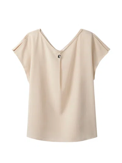 Calvin Klein Short-sleeve Blouse In Brown