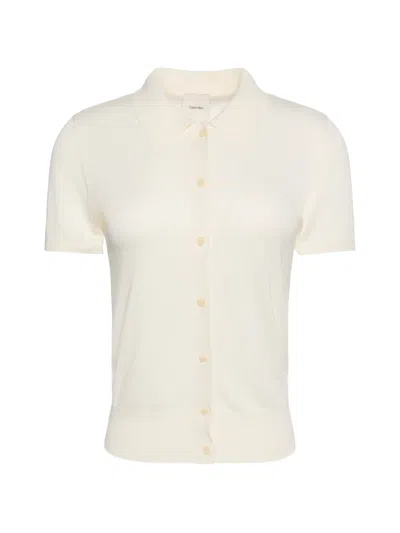 Calvin Klein Short-sleeve Cardigan In Neutral