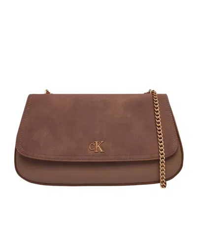 Calvin Klein Shoulder Bag In Brown