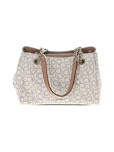 Pre-owned Calvin Klein Shoulder Bag In Gray