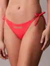 Calvin Klein Tie Side Bikini Bottom In Red