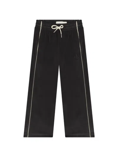 Calvin Klein Kids' Side-stripe Tracsuit Bottoms In Black