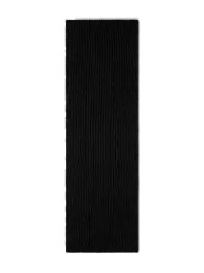 Calvin Klein Signature-logo Wool-blend Scarf In Black