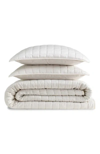 Calvin Klein Signature Quilted Comforter & Shams Set In Neutral