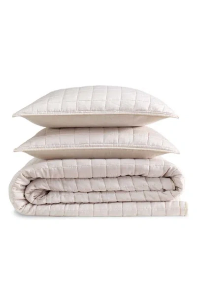 Calvin Klein Signature Quilted Comforter & Shams Set In Neutral