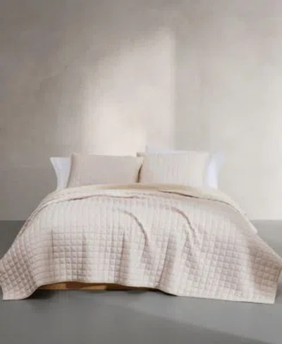 Calvin Klein Signature Solid Quilt Set In Sheer Pink