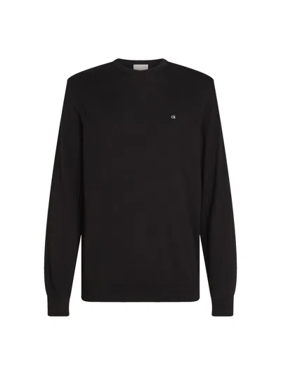 Calvin Klein Silk Blend Jumper In Ck Black