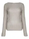 Calvin Klein Boat Neck Silk Blend Relaxed Sweater
