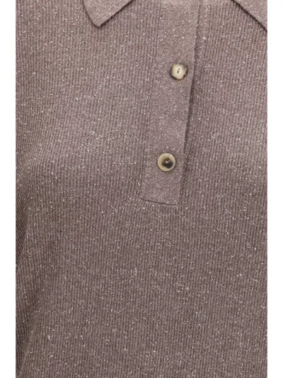 Calvin Klein Silk Sweater In Brown