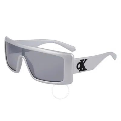 Calvin Klein Silver Browline Unisex Sunglasses Ckj23655s 040 57