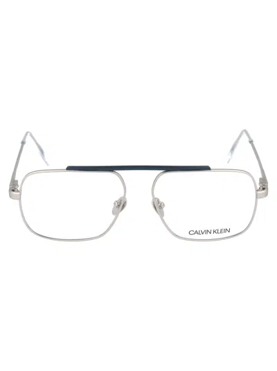 Calvin Klein Silver Navy Metal Optical Glasses