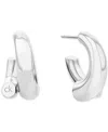 Calvin Klein Silver-tone Ck Spiral Curve Drop Earrings