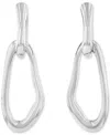 Calvin Klein Silver-tone Ck Statement Links Drop Earrings In Silver