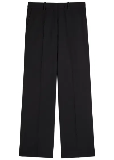 Calvin Klein Simone Wide-leg Wool Trousers In Black