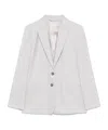 Calvin Klein Mélange-effect Flannel Blazer In White