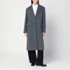 Calvin Klein Single-breasted Coat In Wool Blend In Grey