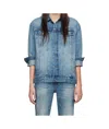 Calvin Klein Single-breasted Denim Coat In Blue