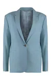 Calvin Klein Single-breasted Blazer In Light Blue