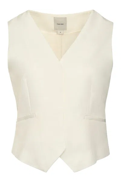 Calvin Klein Single-breasted Vest In Green