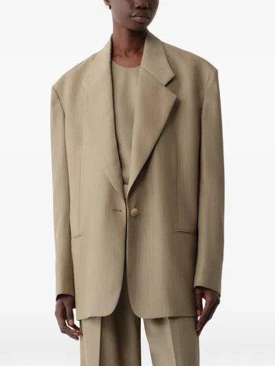 Calvin Klein Single-breasted Peak-lapel Blazer In Neutral