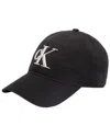 Calvin Klein Men's Twill Embroidered Monogram Logo Cap In Black