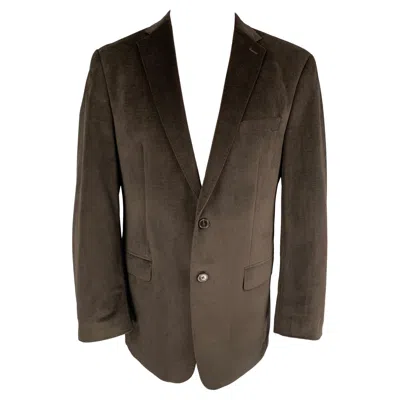 Pre-owned Calvin Klein Size 40 Brown Polyester Notch Lapel Sport Coat