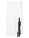 Calvin Klein Lace Detail Skirt Side Slit In White